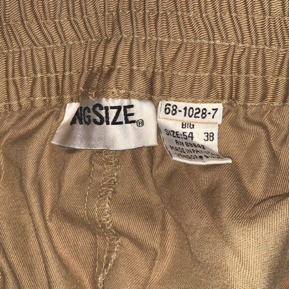 Mens King Size Big Elastic Waist Khaki Pants Size 54/38 Cotton Blend - Picture 3 of 12